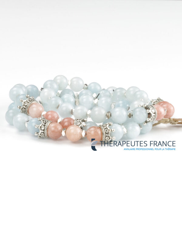 Bracelet aigue marine pierre de lune