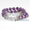 Bracelet amethyste jade blanc