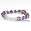 Bracelet améthyste - jade blanc