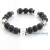 Bracelet diffuseur pierre de lave cristal de roche
