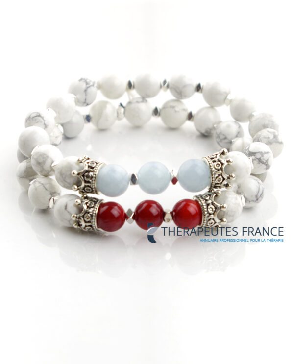 Bracelet howlite corail rouge