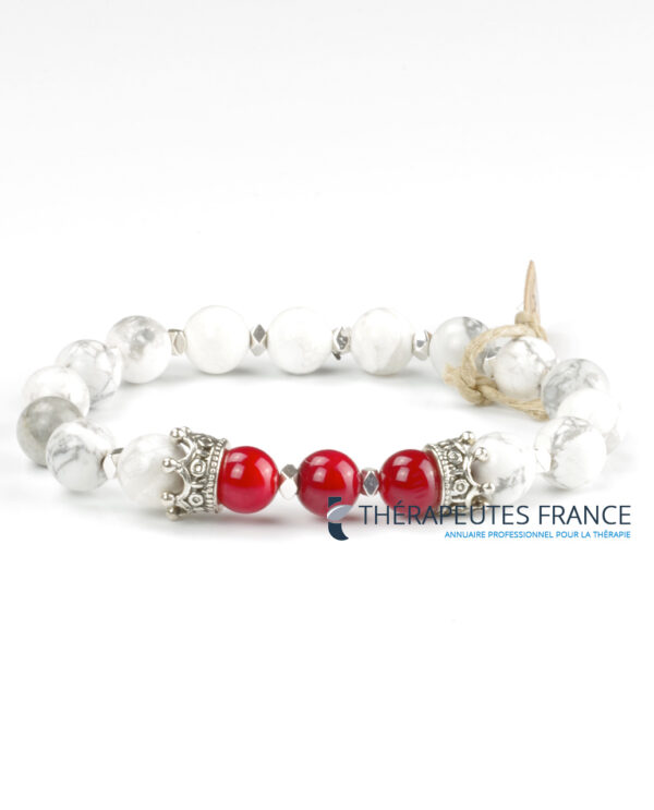 Bracelet howlite & corail