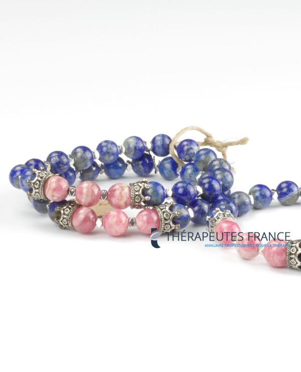 Bracelet lapis lazuli rhodochrosite