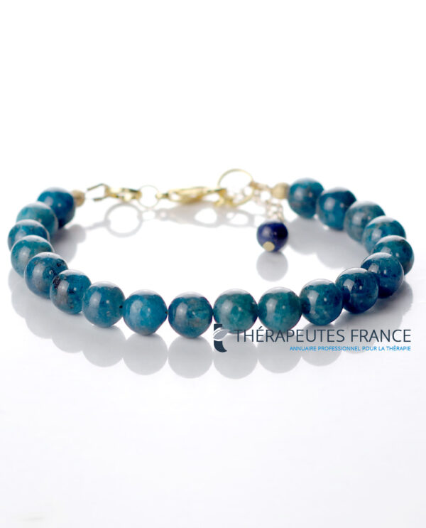 Bracelet apatite bleue 8mm avec fermoir