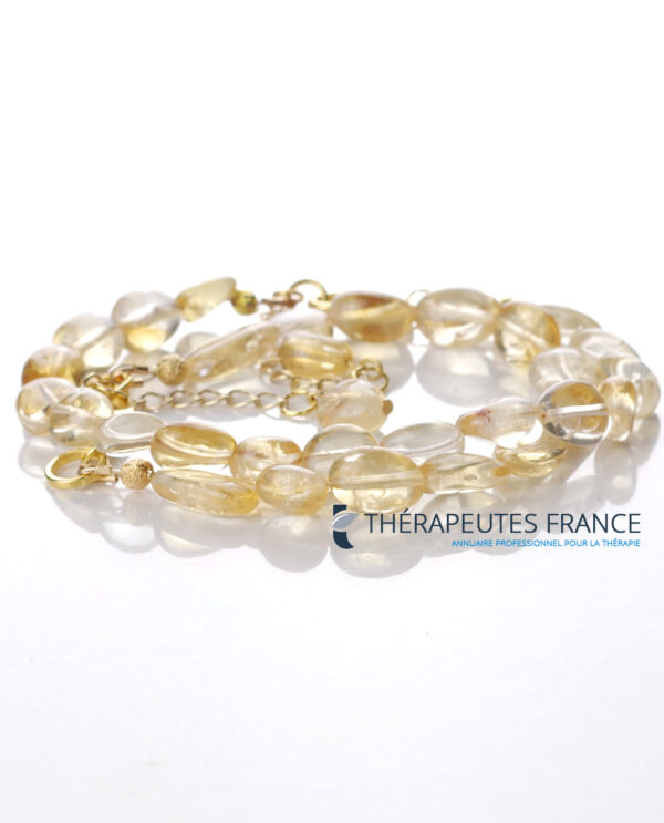 citrine galets avec fermoir