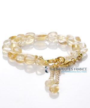 citrine galets avec fermoir