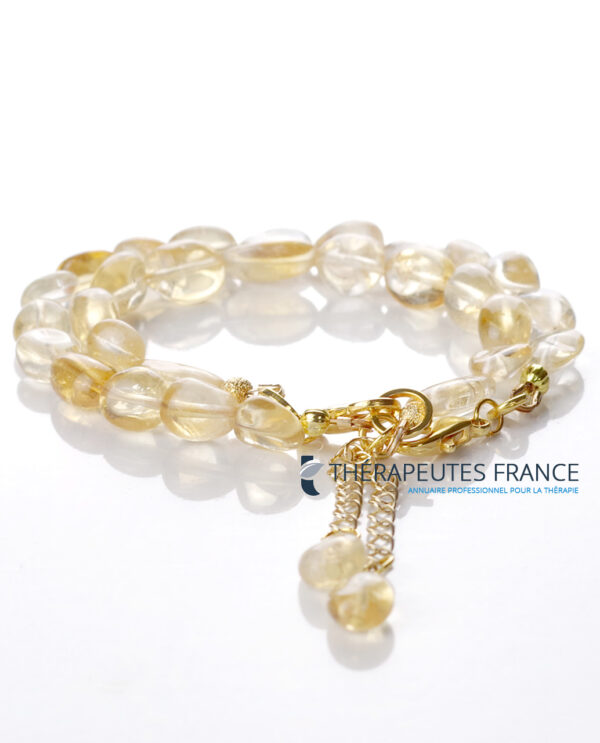 citrine galets avec fermoir