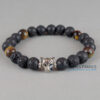 Bracelet diffuseur panthère - pierre de lave et oeil de tigre