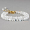 Bracelet pierre de lune 6mm avec fermoir