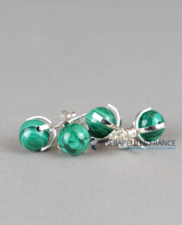 Puces d’oreilles en Malachite