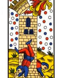 Tarot de Marseille – XVI. La Maison-Dieu ou La Tour