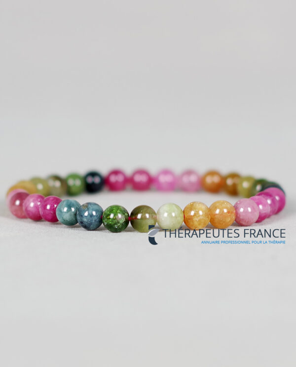 bracelet tourmaline multicolore 6mm