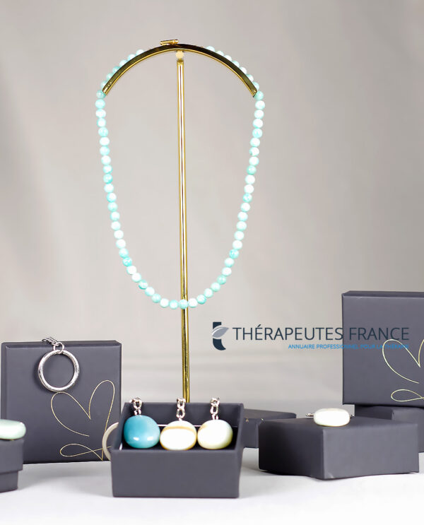 collier amazonite et porte cles