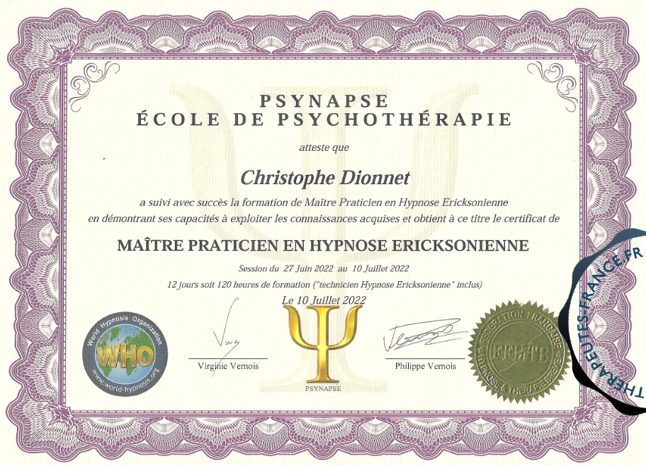 maitre praticien en hypnose