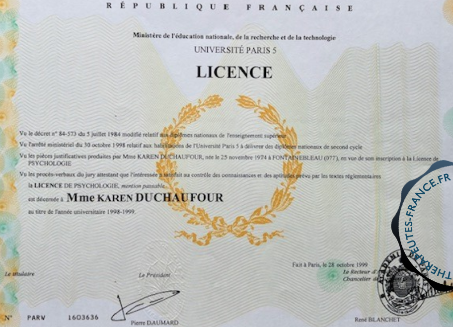Licence de Psychologie