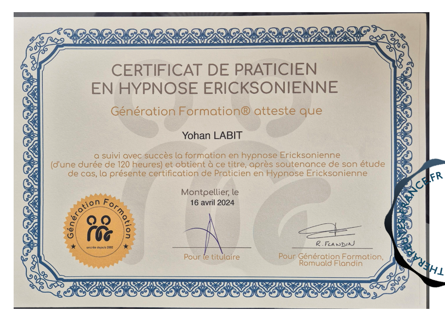 Praticien en Hypnose Ericksonienne  