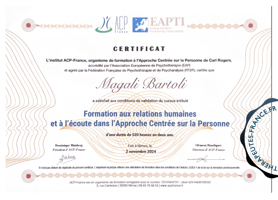 formation aux relations humaines et à l'écoute dans l'approche centrée sur le personne