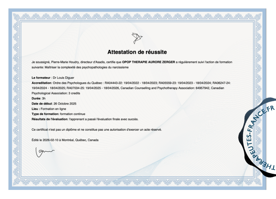Ma&icirc;triser la complexit&eacute; des psychopathologies du narcissisme